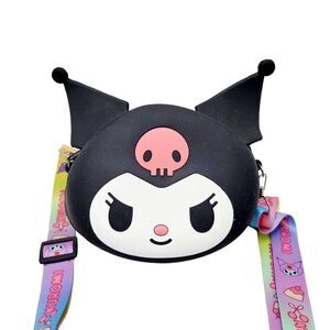 Brand New Kuromi Black Silicone Rubber Crossbody Bag